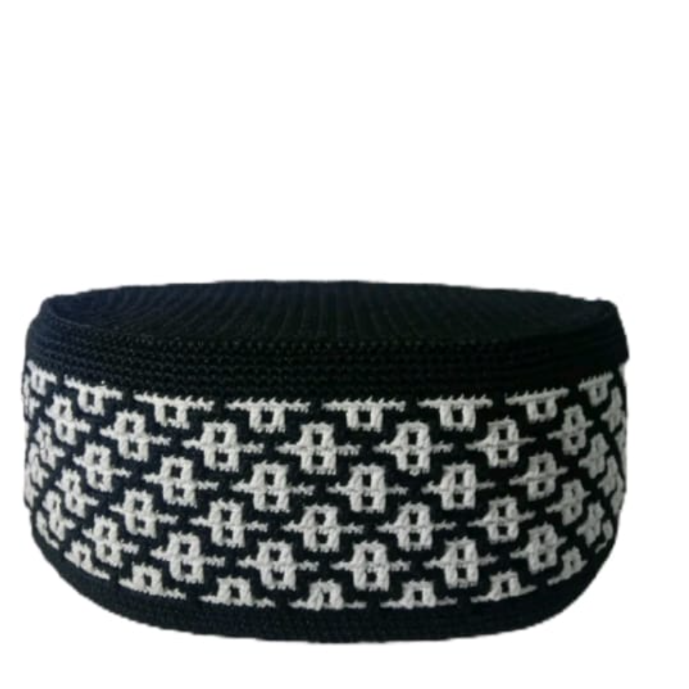 Kopiah/Peci Rajut Motif Mozaik Kotak